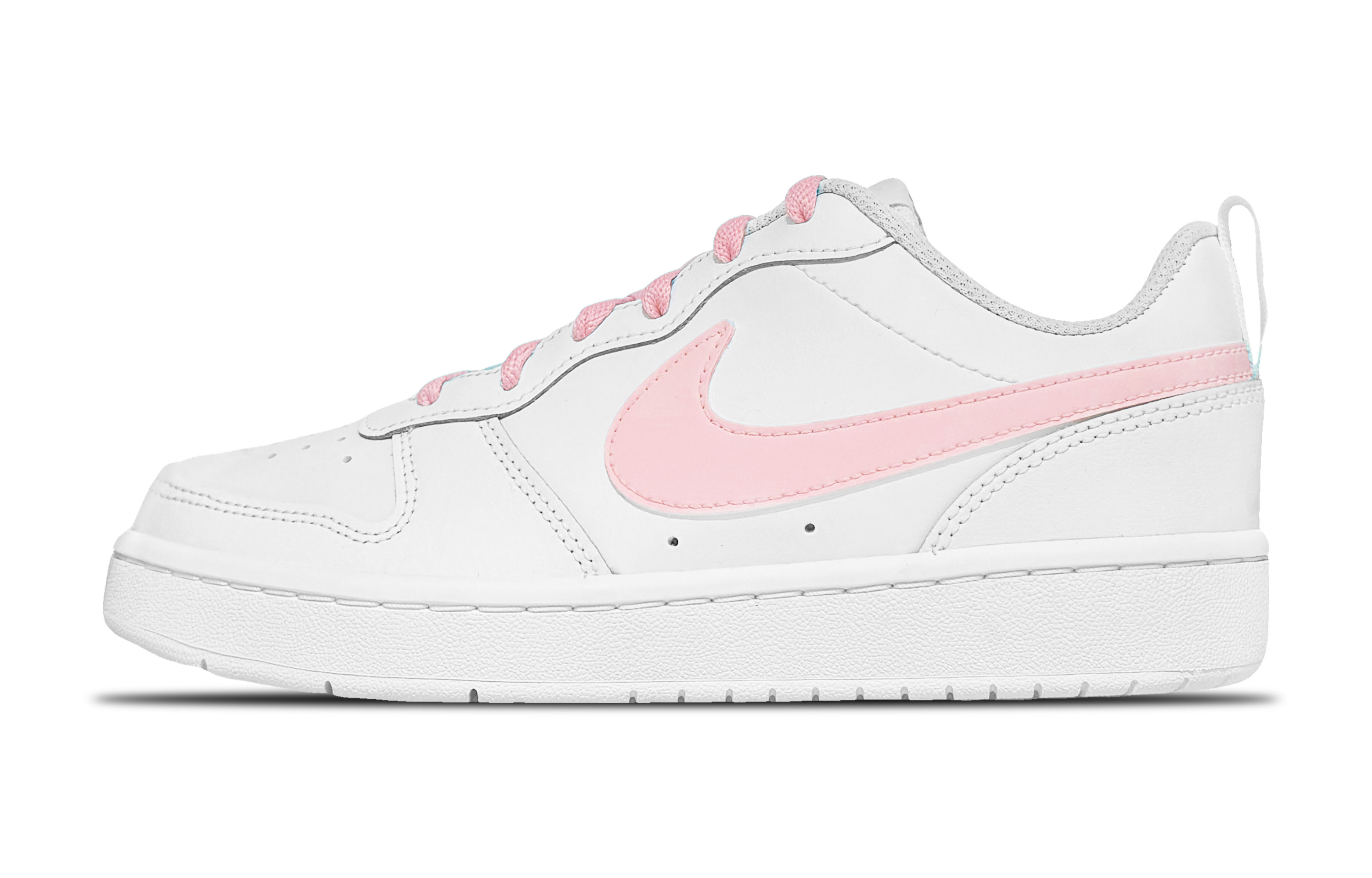 

Детские кроссовки для скейтбординга Court Borough 2 Low Top для подростков Nike, белый/розовый