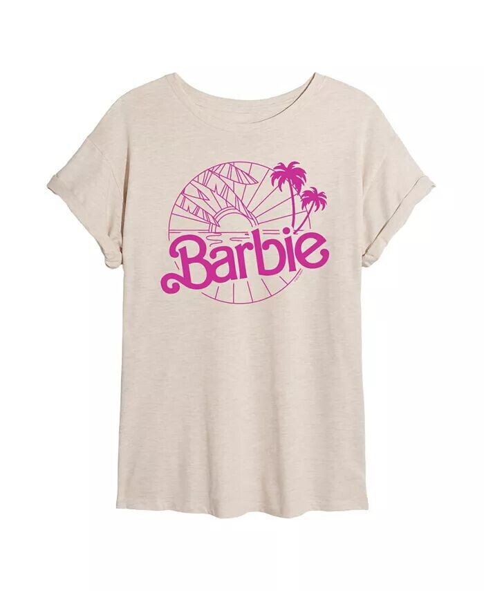 

Модная футболка большого размера с рисунком Barbie Beach для юниоров Hybrid Apparel GOOD VIBES LLC, бежевый