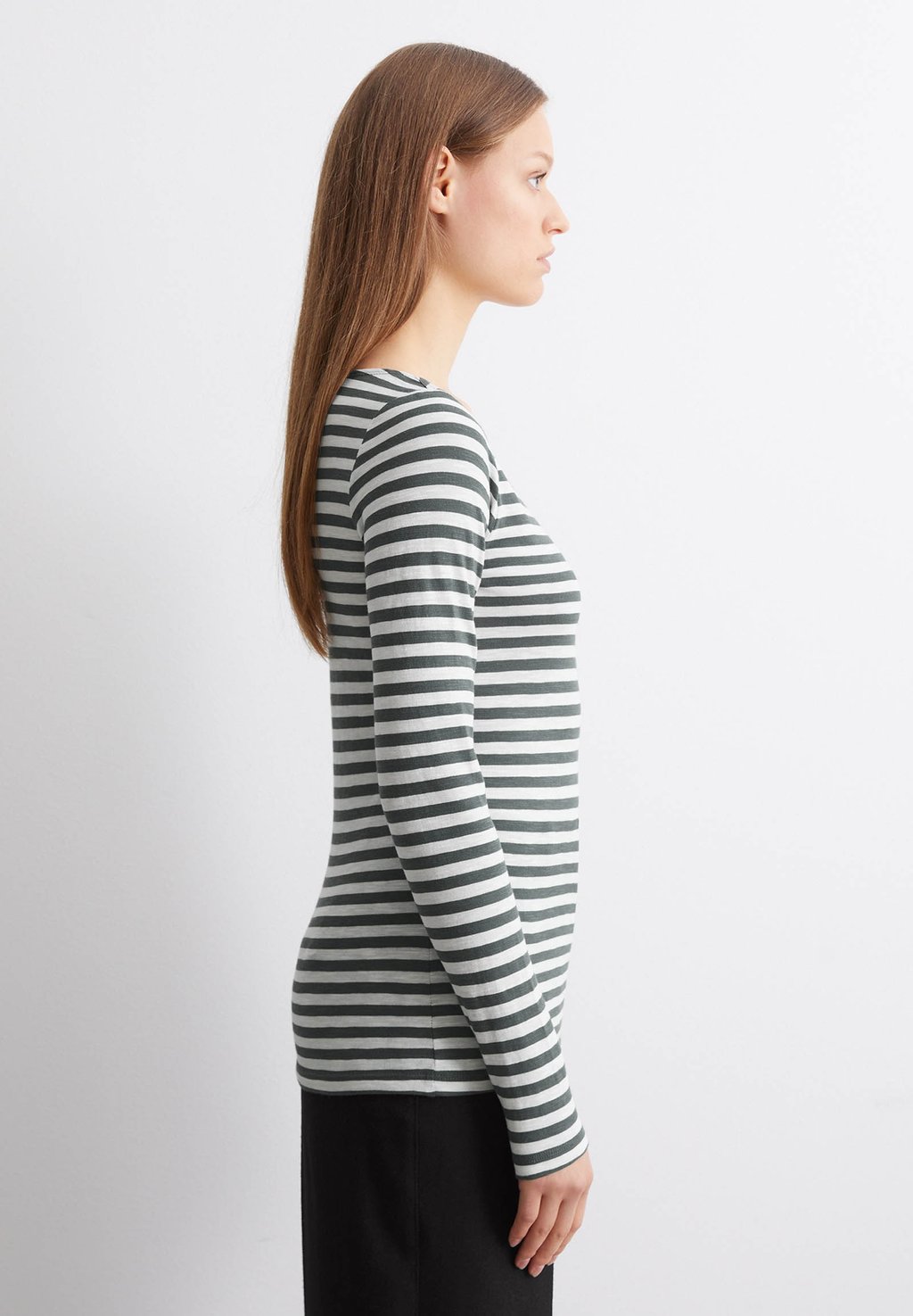 

Топ с длинными рукавами BOAT NECK STRIPED Marc O'Polo, зеленый