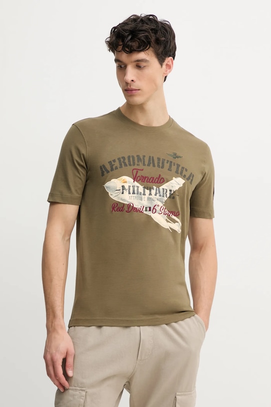 

Хлопковая футболка Aeronautica Militare, зеленый