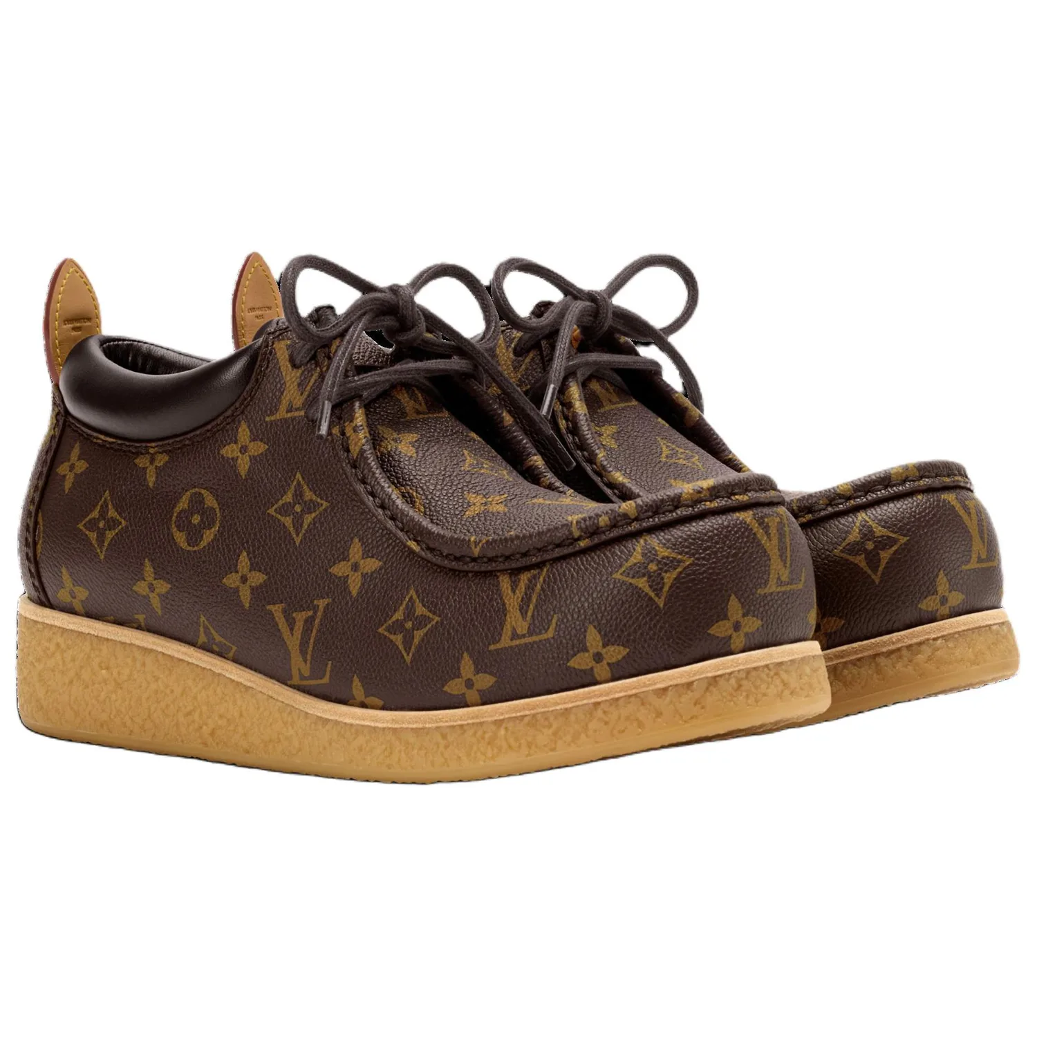 LOUIS VUITTON Повседневные кожаные туфли Bubble Gum мужские коричневые — фото 4
