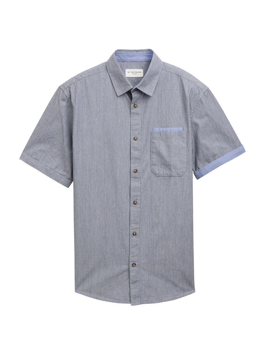 

Рубашка на пуговицах классического кроя TOM TAILOR, цвет Smoke blue/Dusty blue