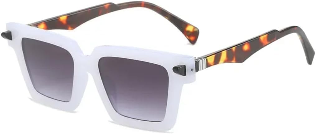 

Солнцезащитные очки с защитой UV400 | Панк-заклёпки, градиентная расцветка | для женщин и мужчин, для занятий спортом на открытом воздухе и вождения DSVIGF, White Leopard Grey