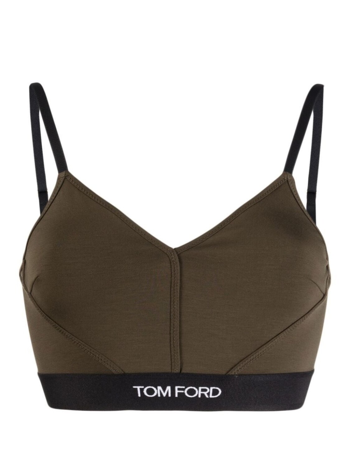 

TOM FORD logo-trim stretch bralette, зеленый