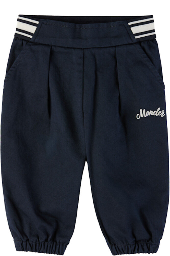 

Брюки из твила для малышей темно-синего цвета Moncler Enfant