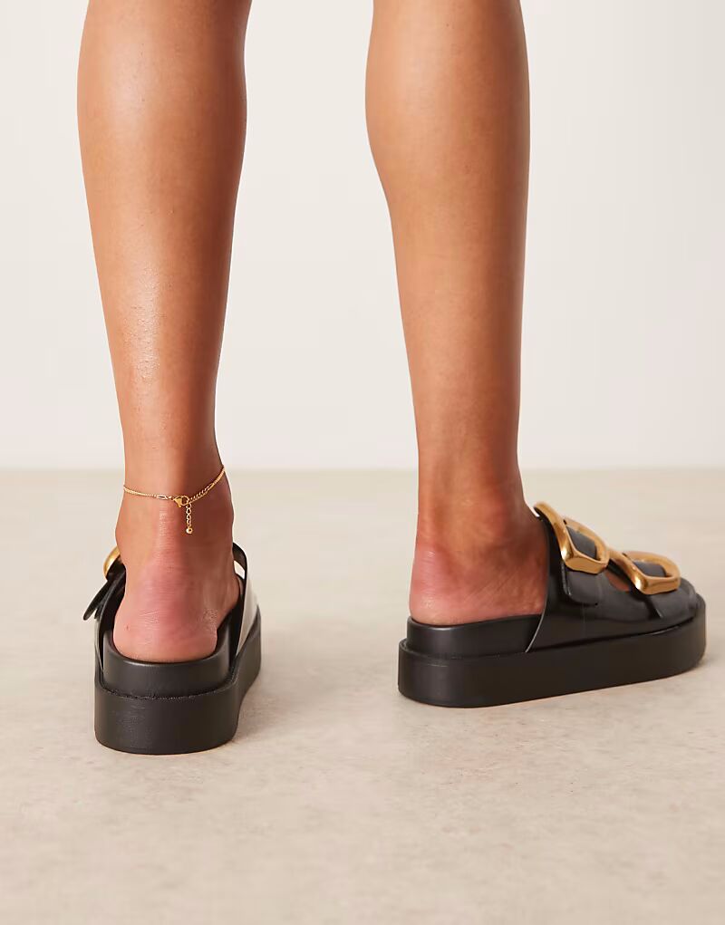 Женские мюли ASOS DESIGN с объемной пряжкой и стелькой, черные — фото 3