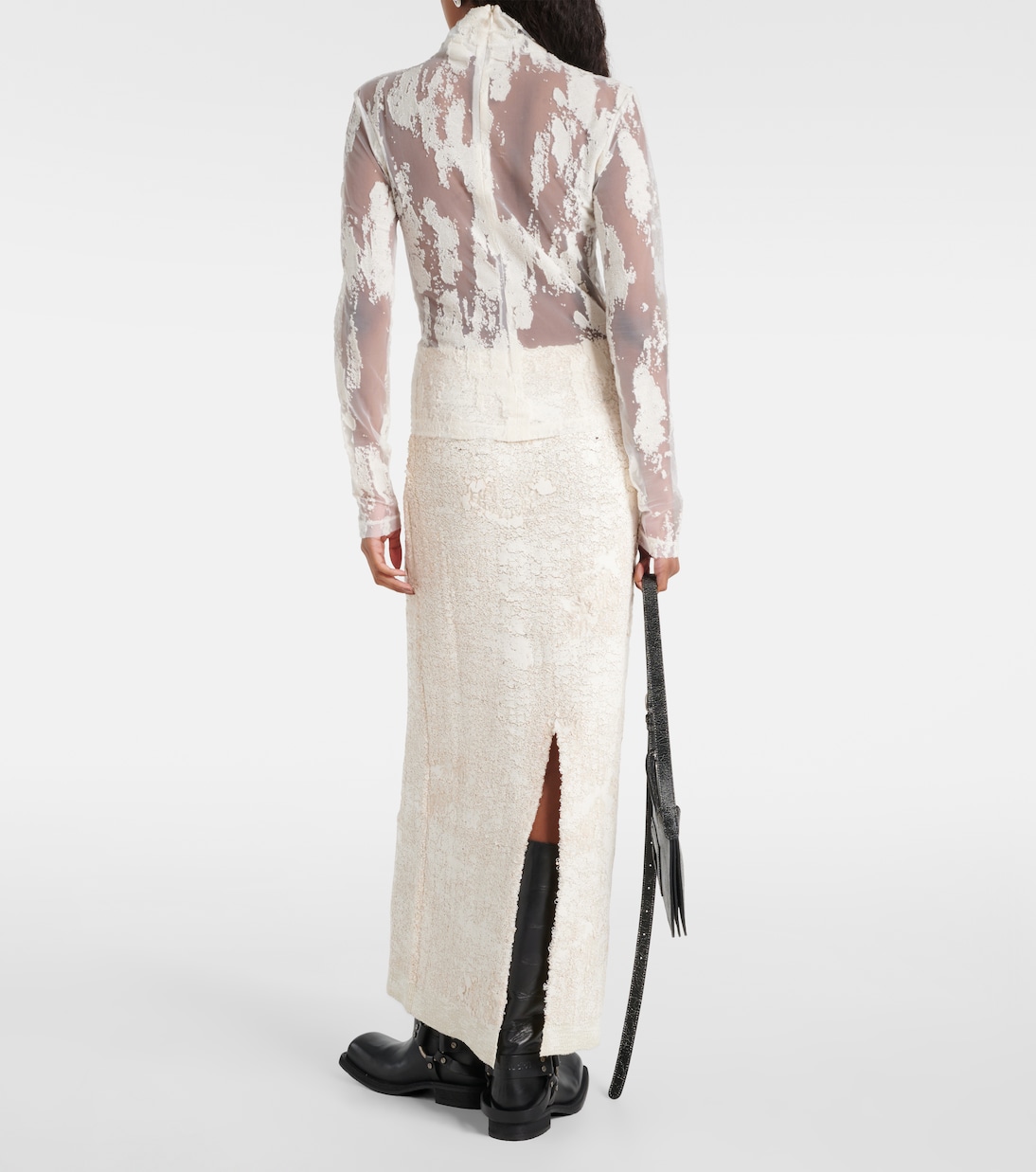 Водолазка из смесовой хлопковой ткани Acne Studios, белый — фото 3