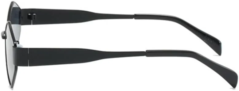 

Солнцезащитные очки в узкой оправе, многоугольные, для женщин, в стиле металл-панк, для мужчин, винтажные солнцезащитные очки в форме ромба HDUBFY, C1blackgray