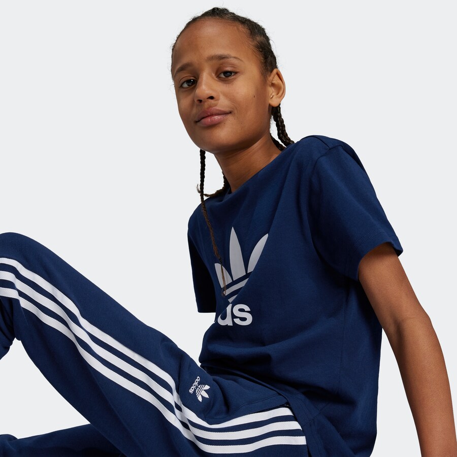 Тканевые брюки ADIDAS ORIGINALS Tapered Pants Trefoil, морской синий — фото 3