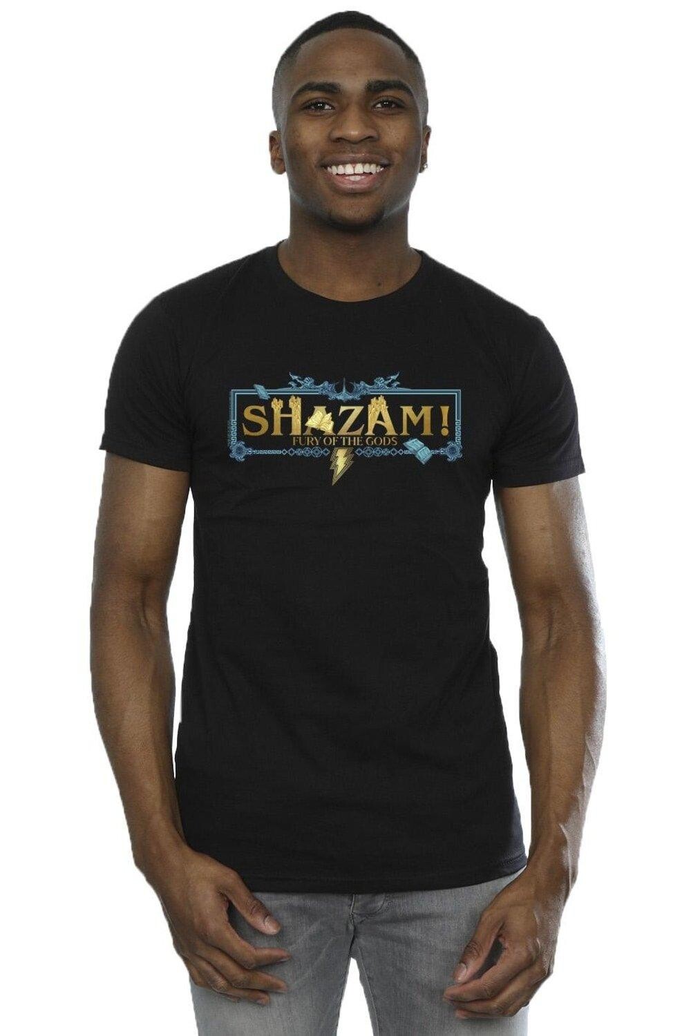 

Футболка с золотым логотипом Shazam Fury Of The Gods DC Comics, черный