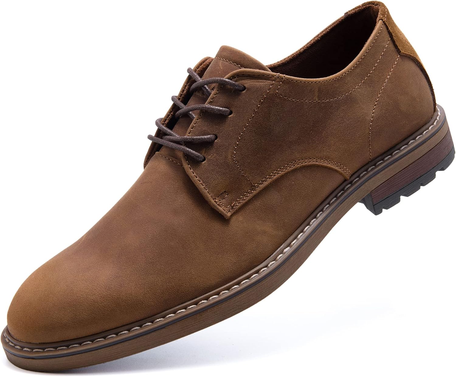 

Мужские классические туфли, кожаные оксфорды с закрытой шнуровкой и простым носком Arkbird, темно-коричневый