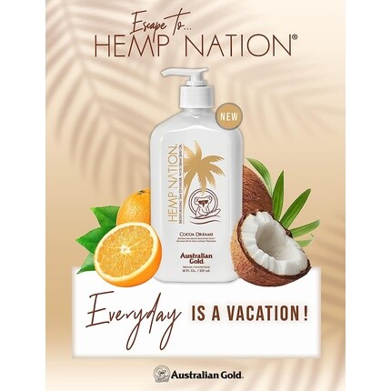 Hemp Nation Cocoa Dreams Средство для загара с темным бронзатором Derma 18 унций, Australian Gold — фото 2