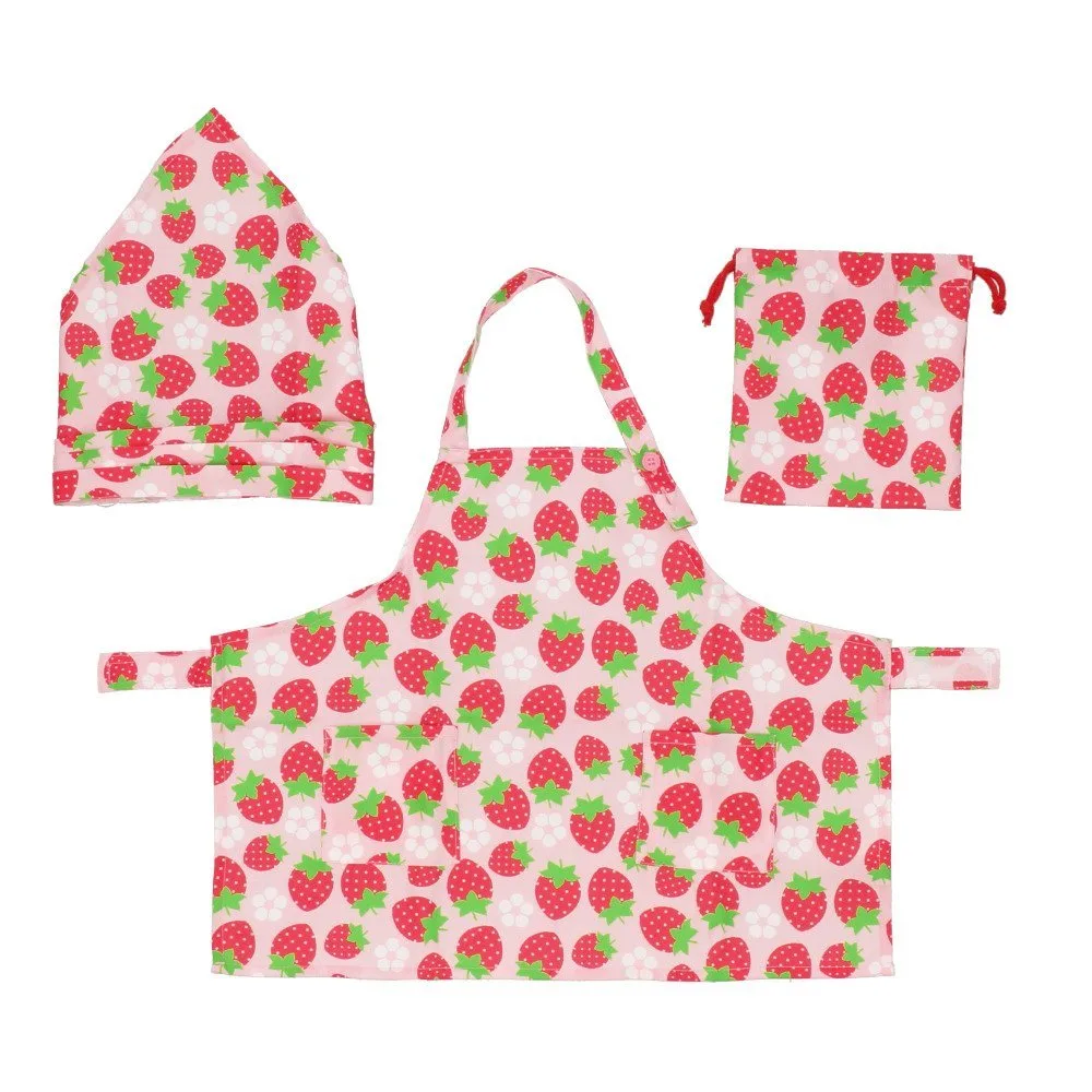 Детский фартук, комплект из 3 предметов BACKYARD FAMILY, Strawberries and flowers
