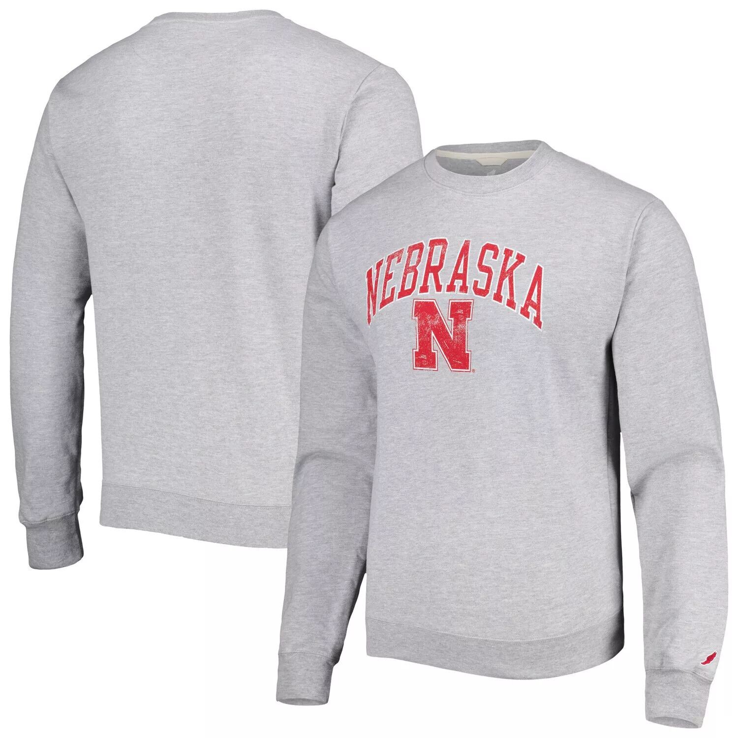 

Мужская лига Collegiate Wear Серый пуловер Nebraska Huskers 1965 Arch Essential