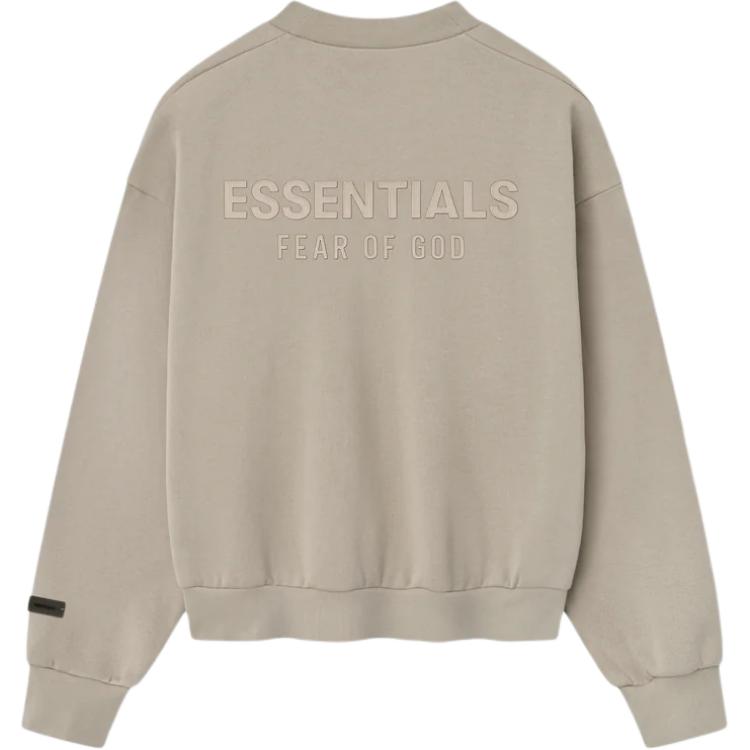 Хлопковый свитшот с круглым вырезом Fear Of God Essentials, коричневый — фото 2