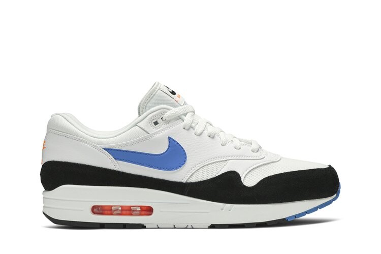 

Кроссовки Nike Air Max 1 'Photo Blue Total Orange', белый, Белый;серый, Кроссовки Nike Air Max 1 'Photo Blue Total Orange', белый