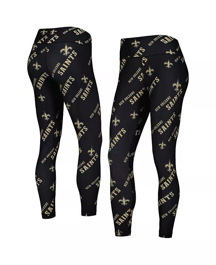 

Черные женские леггинсы с принтом New Orleans Saints Concepts Sport