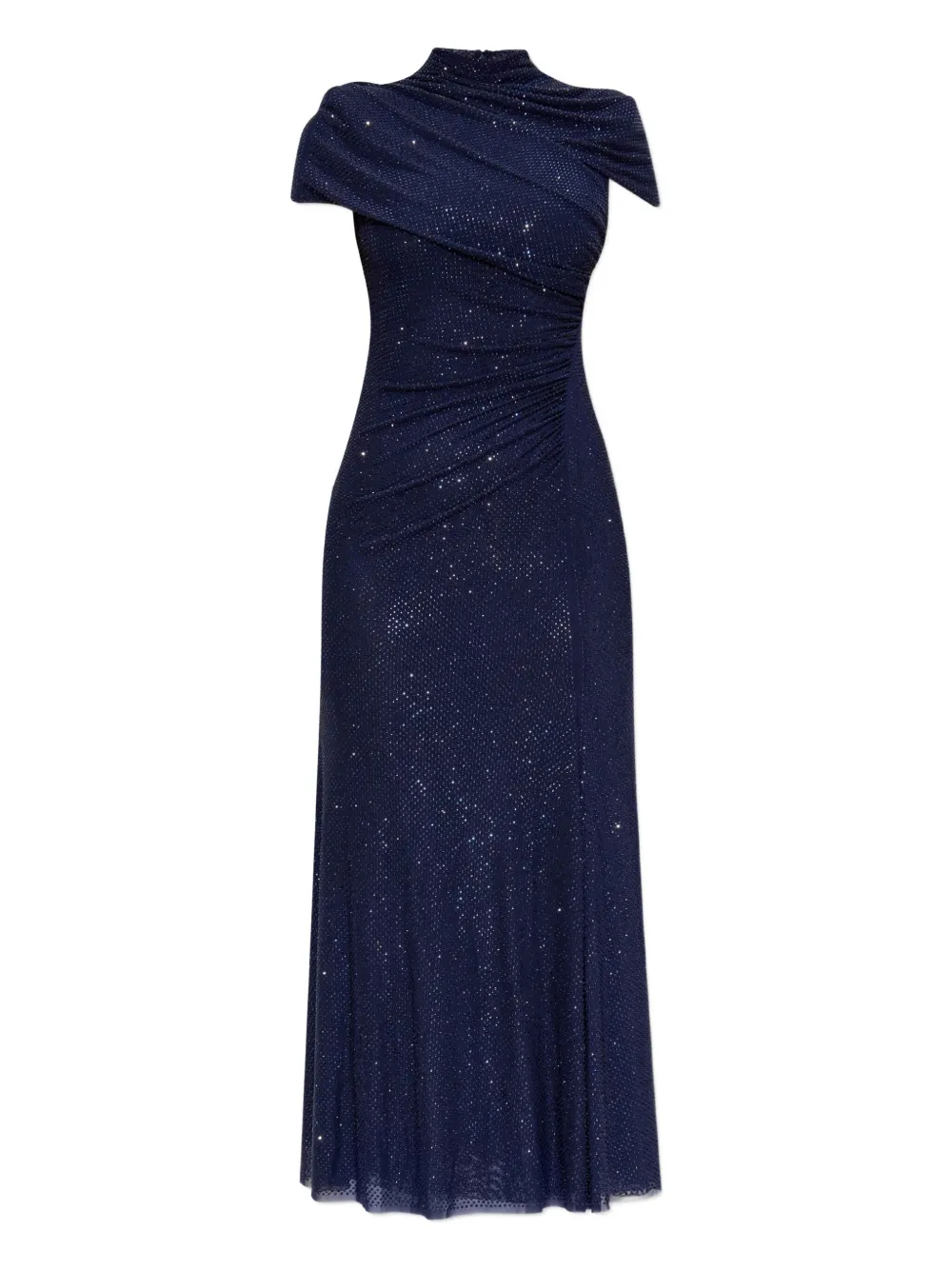 

Платье с драпировкой и декором Self-Portrait, синий