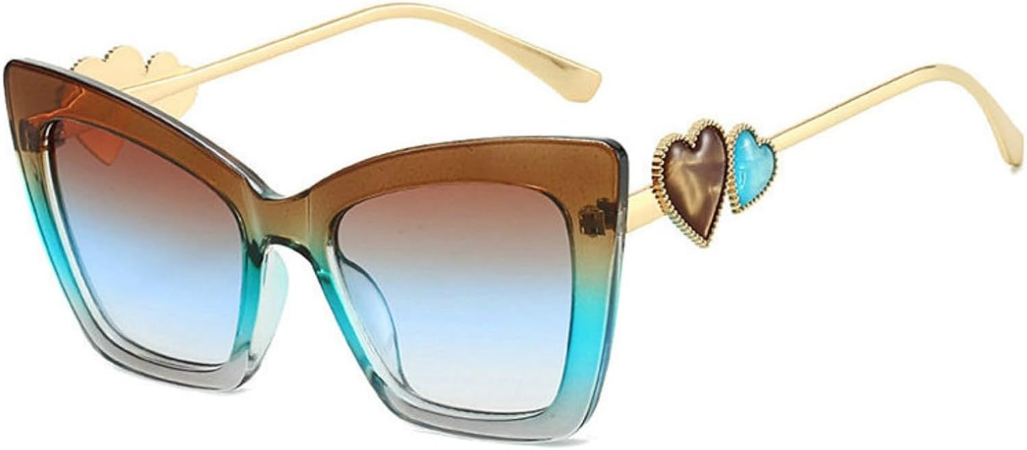 

Willochra Модные квадратные солнцезащитные очки «кошачий глаз» для женщин с градиентным переходом цвета, защита от ультрафиолета UV400, винтажные дизайнерские солнцезащитные очки в форме сердца, трендовые солнцезащитные очки, C3