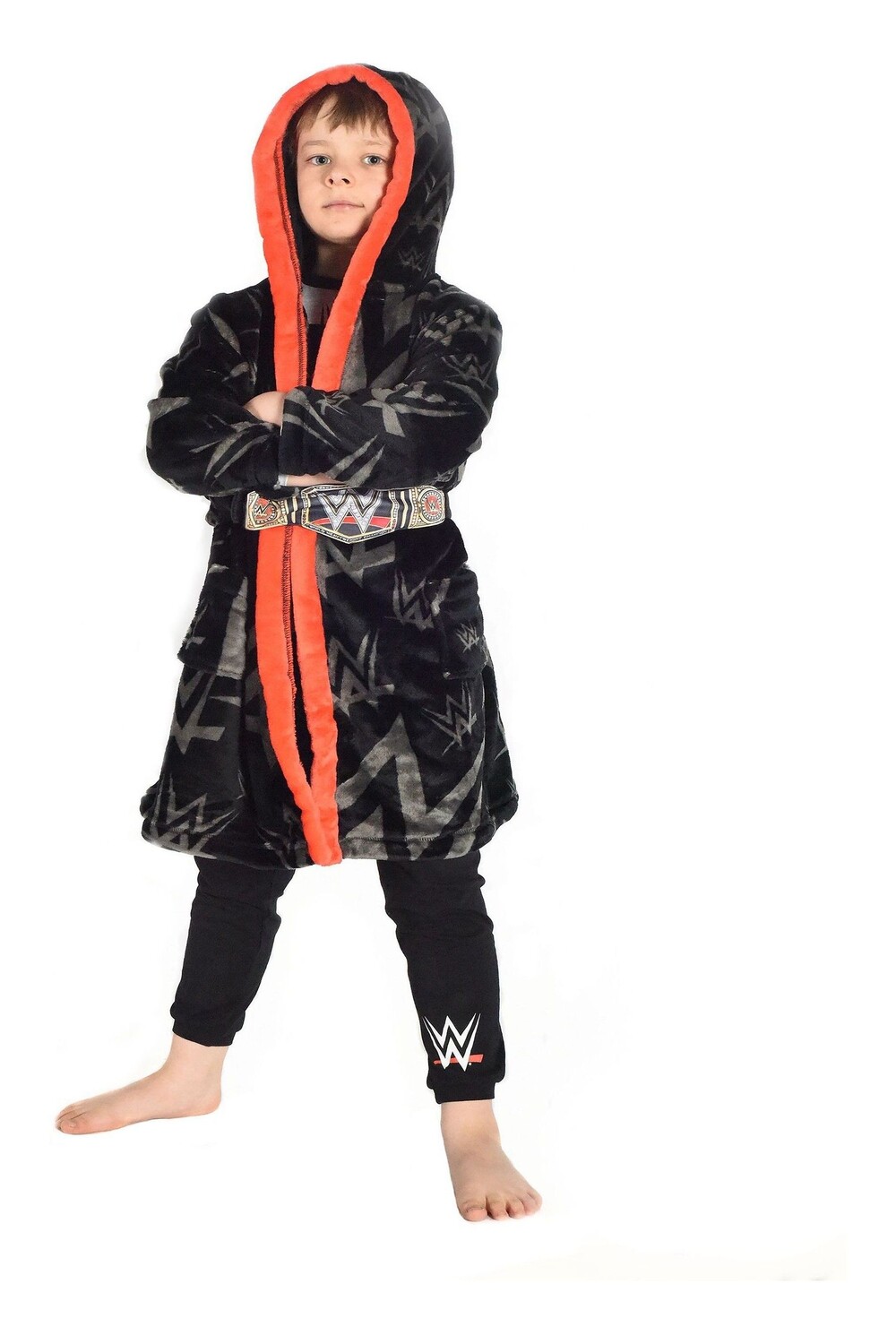 

Халат с капюшоном для мальчиков WWE Brand Threads, черный