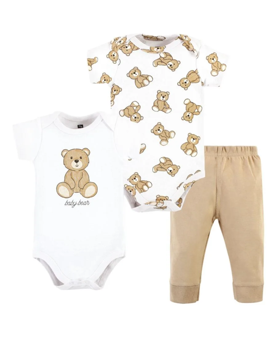 Комплект из двух боди и подходящих по цвету брюк Hudson Baby, Teddy Bears Short Sleeve
