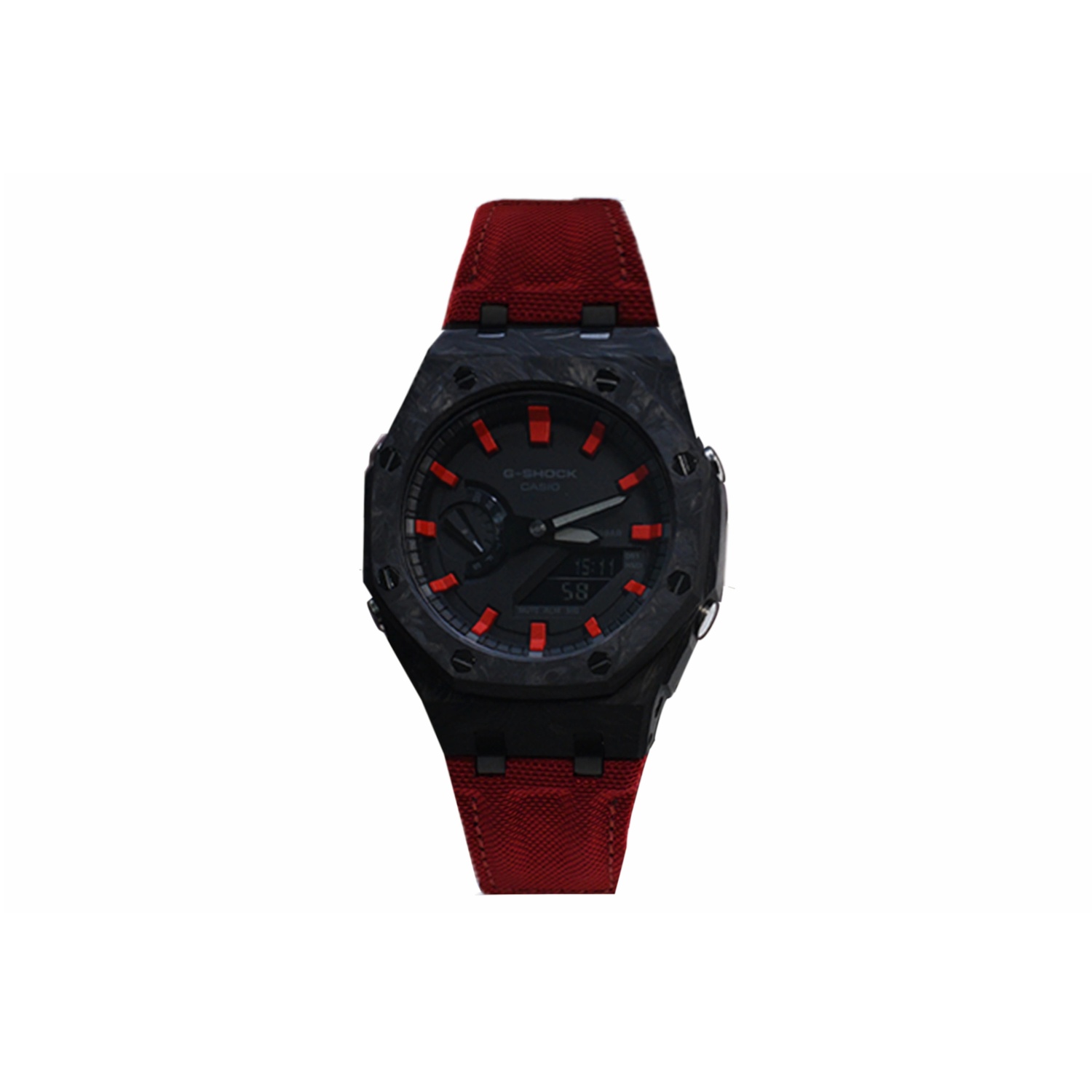 

CASIO Часы Men YOUTH Black Watch, Subtle Red Texture Black Feather