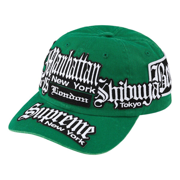 

Бейсболка city patches 6-panel 'green black white' Supreme, зеленый