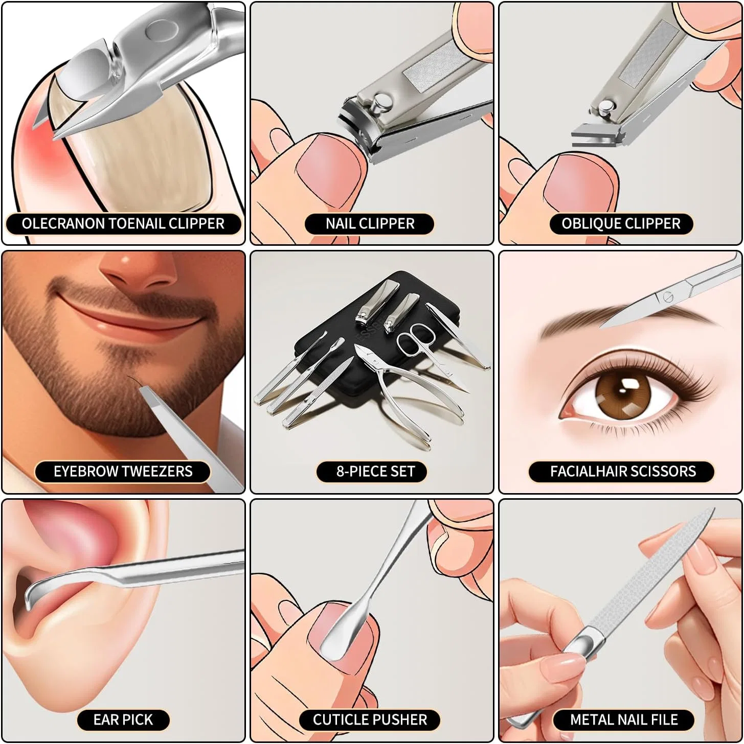 Набор для маникюра и педикюра PRECISION NAIL CARE KIT Essbes — фото 3