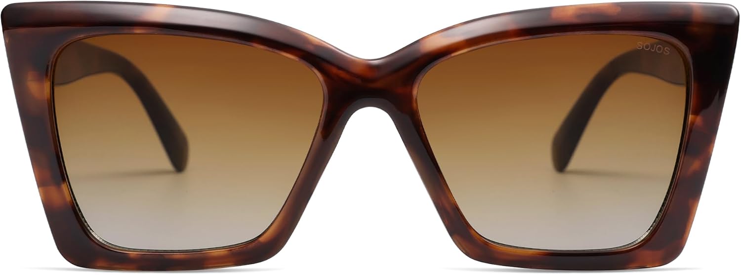 

SOJOS Модные солнцезащитные очки большого размера "кошачий глаз" для женщин, защита от ультрафиолета UV400, дизайнерские линзы Lentes De Sol Para Mujer SJ2347, Brown Tortoise/Gradient Brown