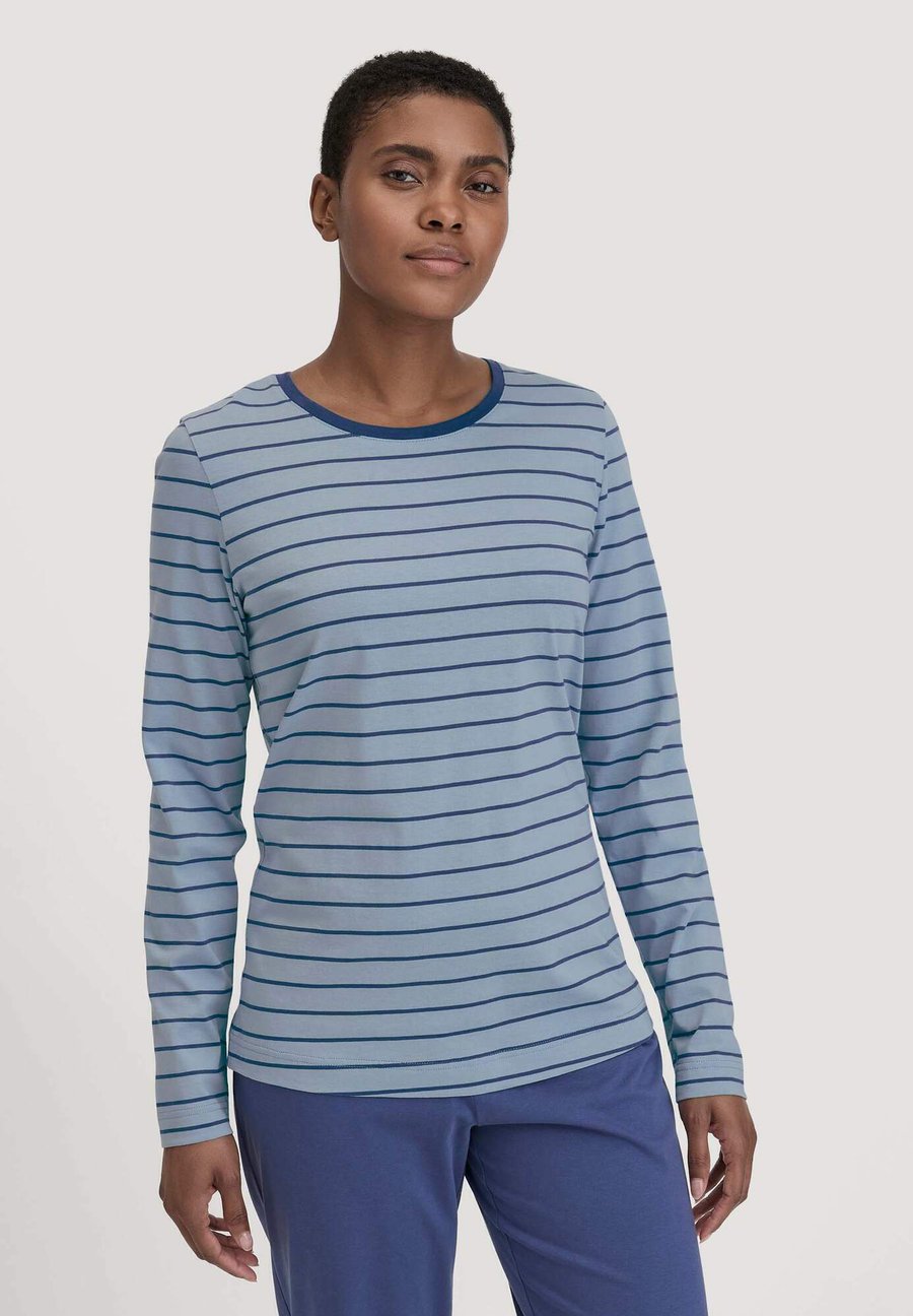 

Пижамный топ Hessnatur WÄSCHE LANGARM, Helles Jeansblau/Blue