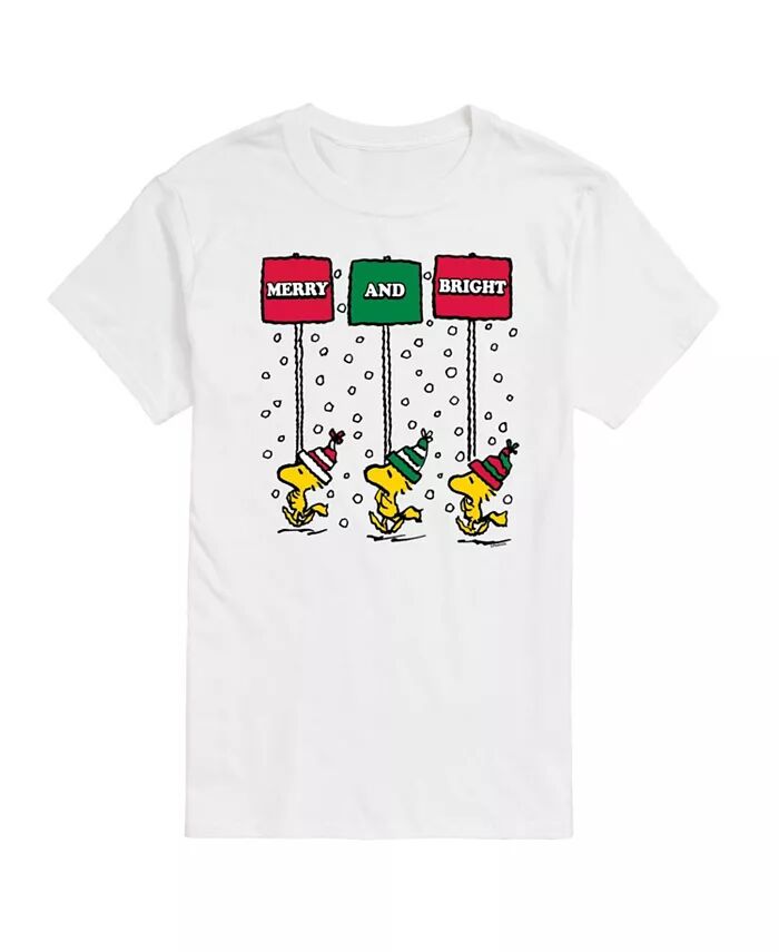 

Мужская футболка Peanuts Merry and Bright с коротким рукавом AIRWAVES, белый