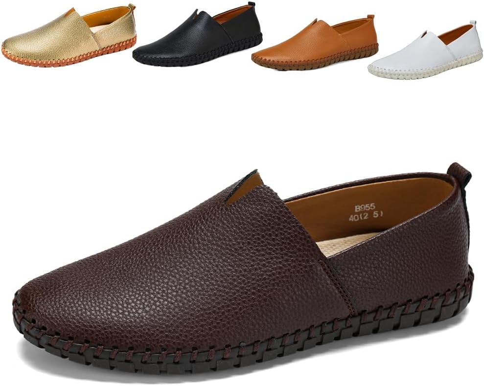 

Мужские кожаные мокасины для вождения, повседневные слипоны Noblespirit, темно-коричневый