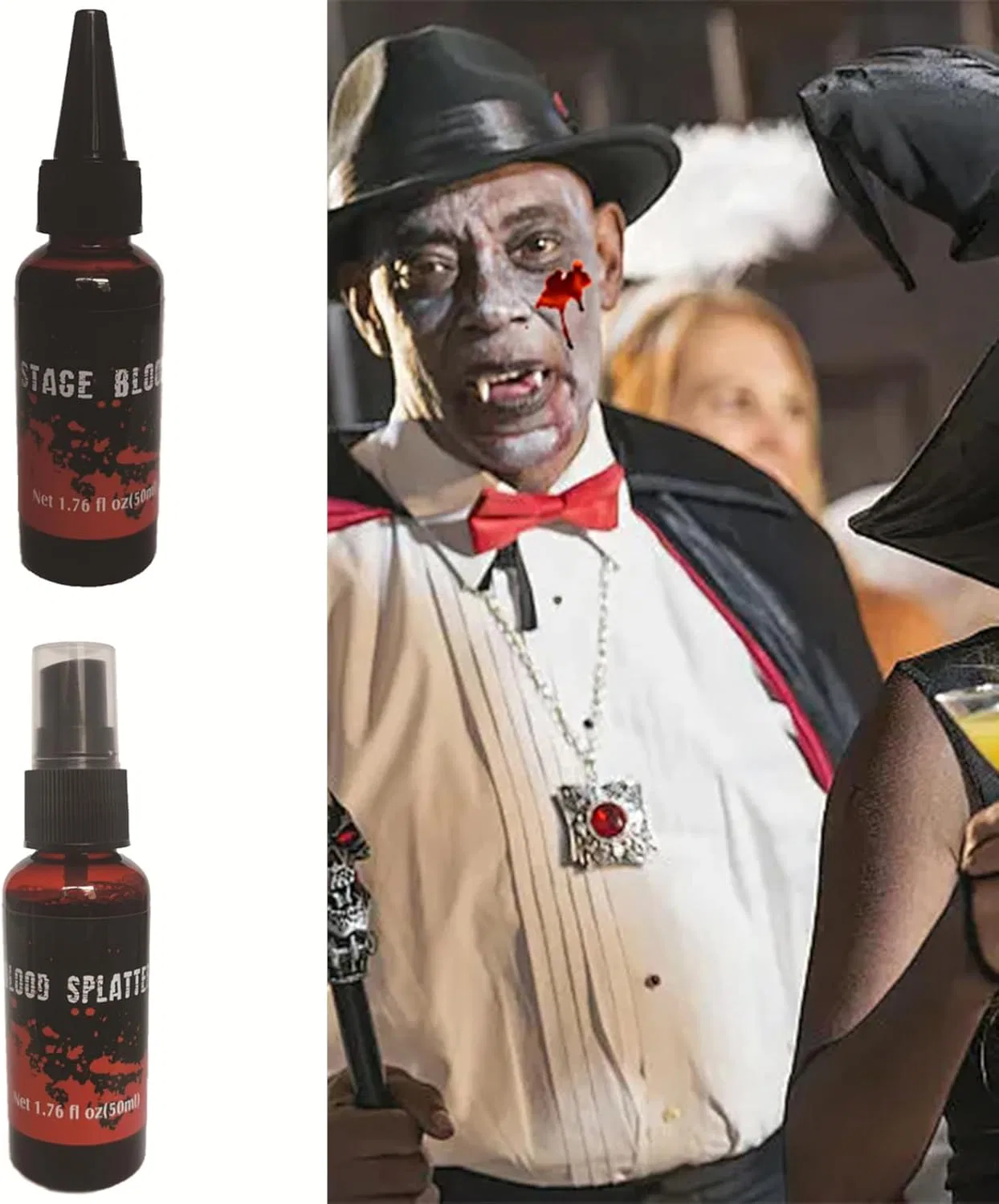 Грим для спецэффектов Halloween Dripping Fake Blood Spray Oxxggkao 50 мл красный — фото 2