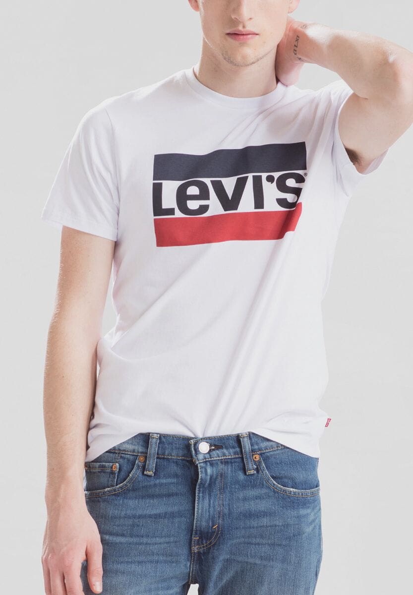 Футболка, круглый вырез, с логотипом, мужская Levi's, белый — фото 2
