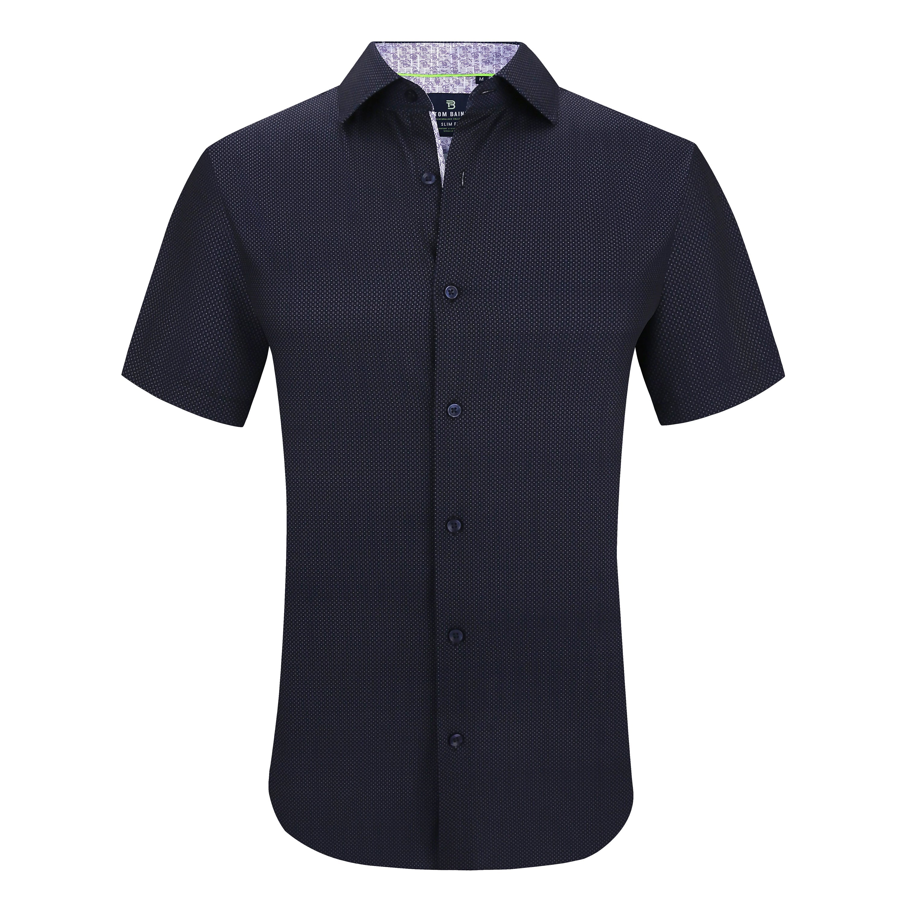 

Tom Baine Slim Fit рубашка мужская с коротким рукавом Performance Stretch Button Down, темно-синий