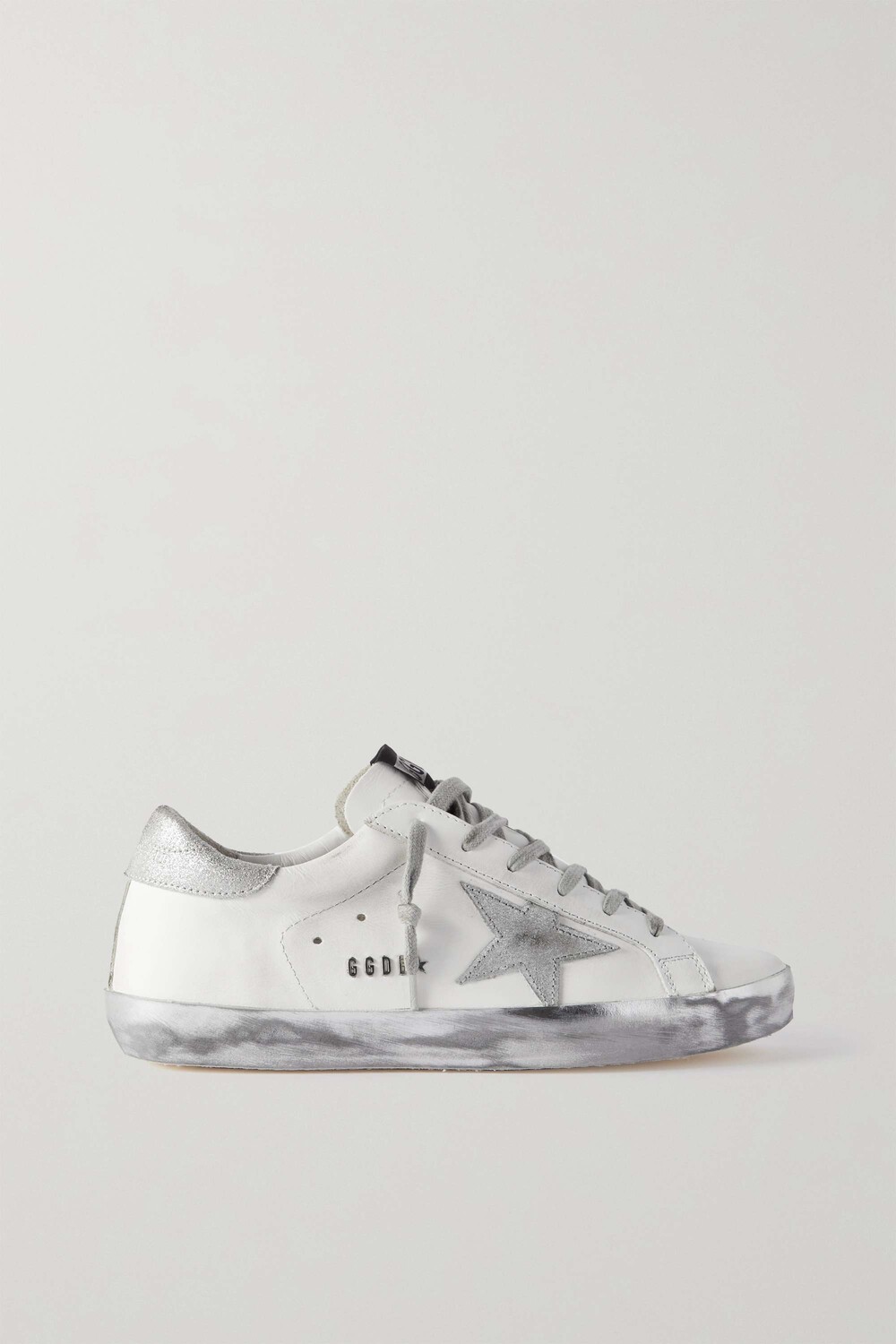 Кроссовки Golden Goose Superstar Distressed Leather, белый/серебристый
