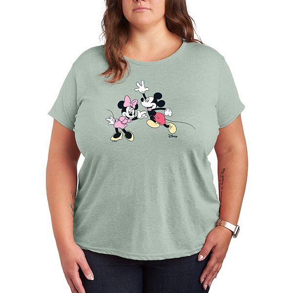 

Футболка с принтом Микки Мауса и Минни Маус Plus size Disney, Heather Sea Foam