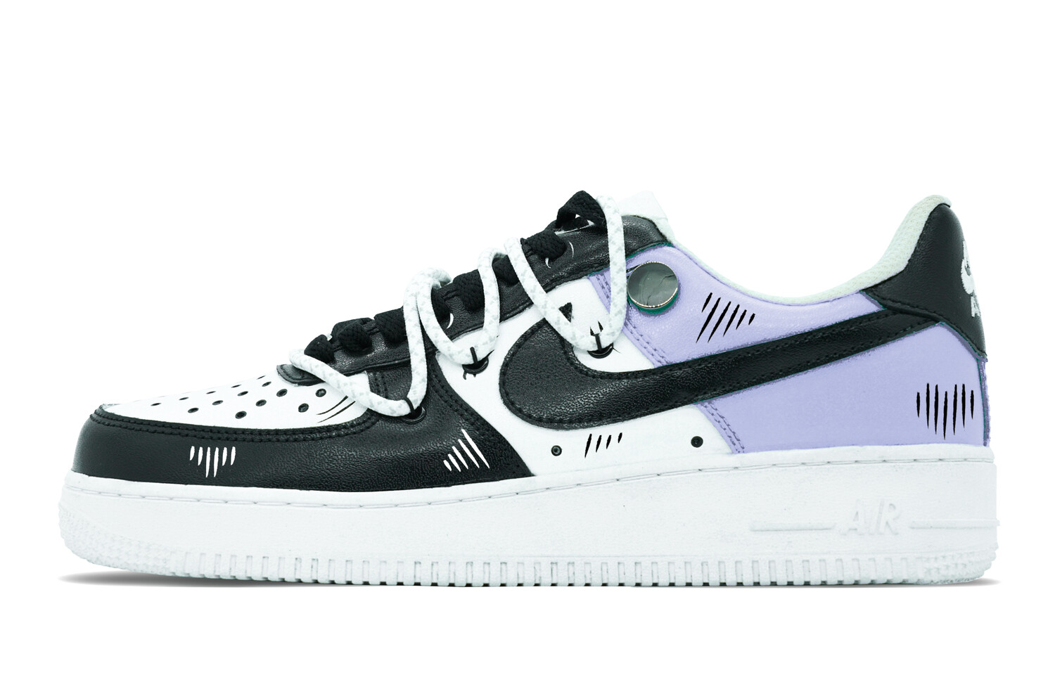 

Кроссовки Nike Air Force 1 Skateboard Shoes Women's Low-Top White Black/Purple