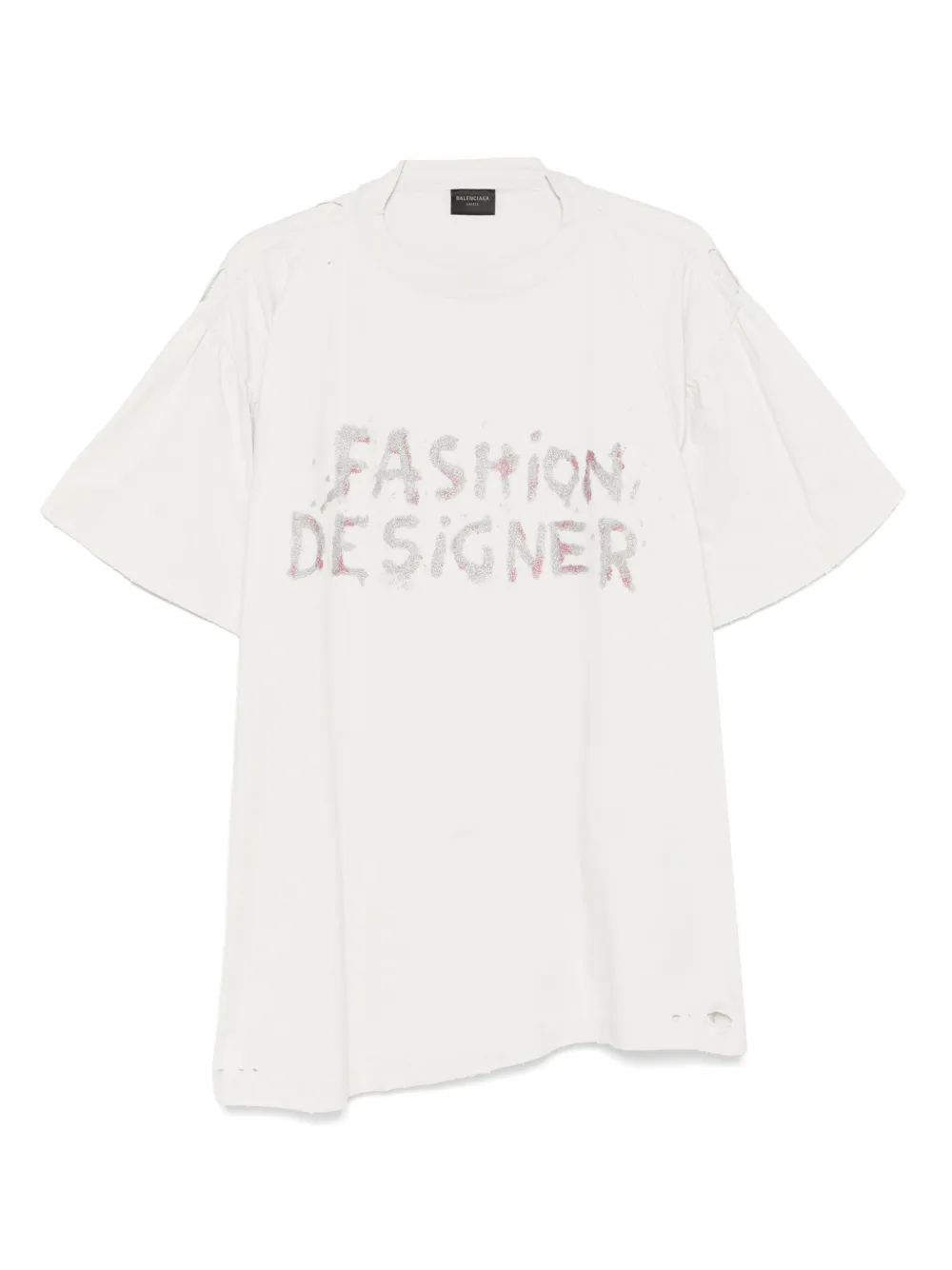 

Футболка с эффектом потертости BALENCIAGA, серый