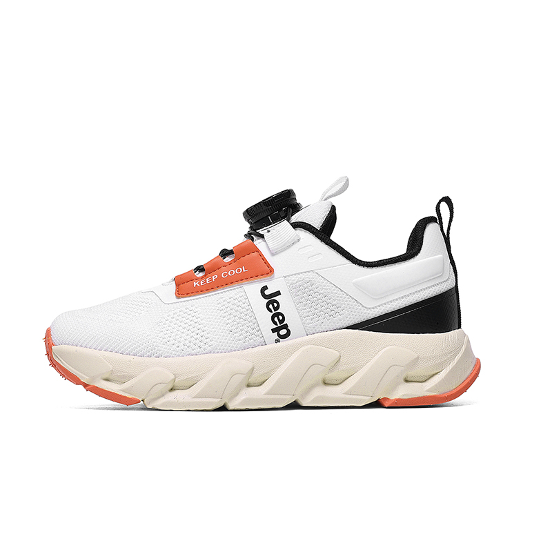 

Износостойкие, легкие, амортизирующие детские кроссовки для бега. Jeep, слоновая кость/белый/черный