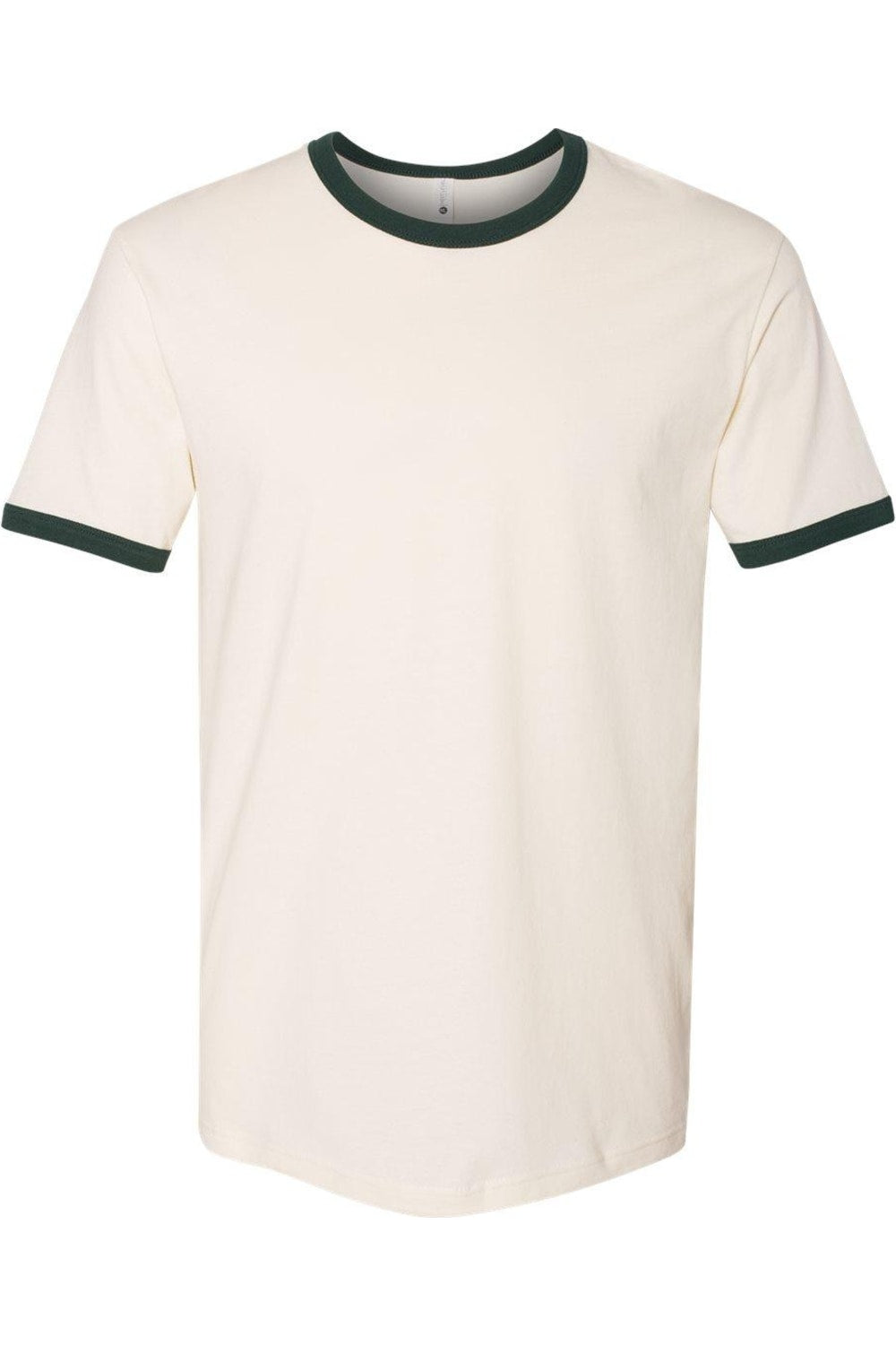 

Футболка унисекс из хлопка Next Level Ringer, цвет natural/ forest green