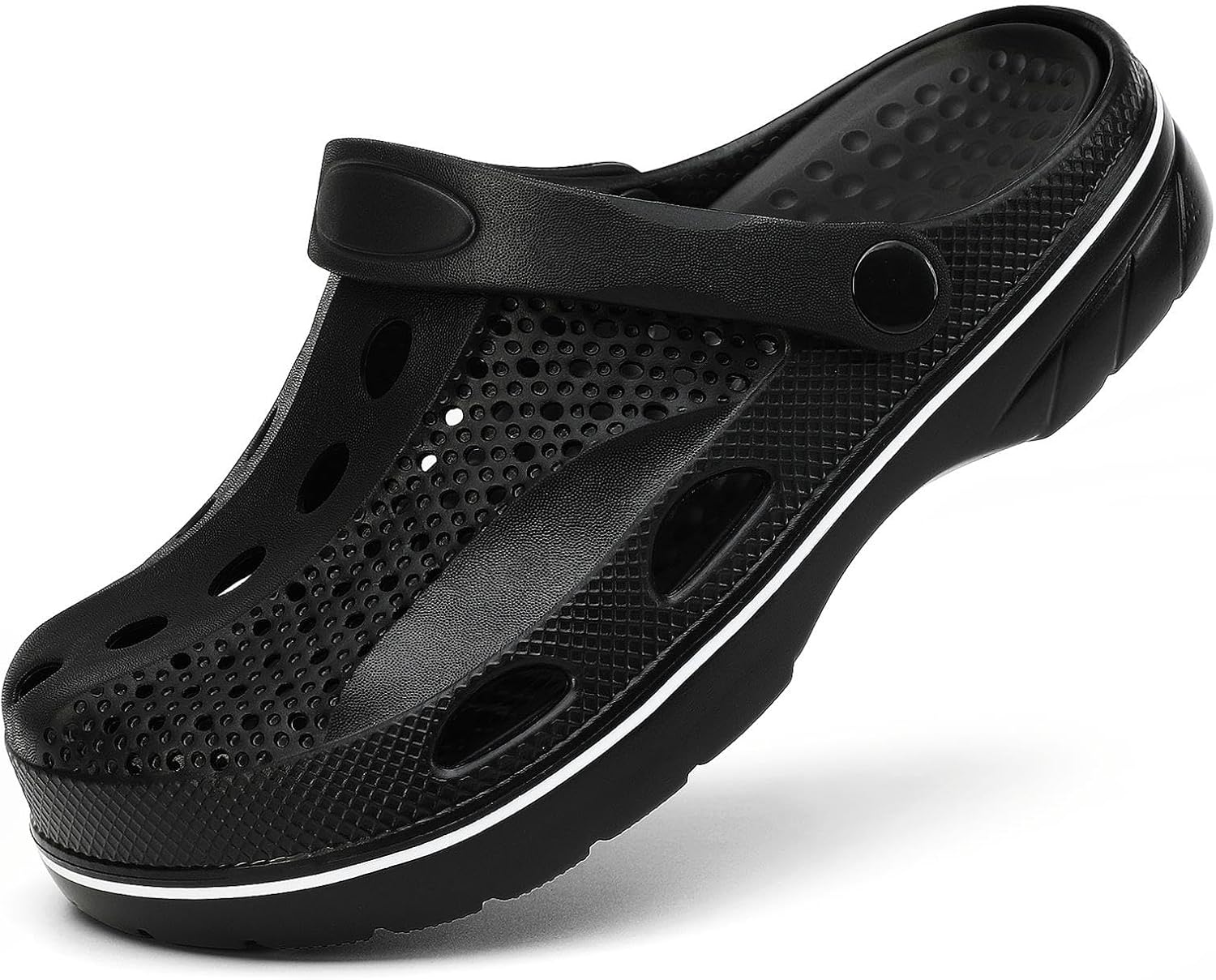 

Мужские и женские сабо SOSOWHLTE с поддержкой свода стопы, садовые туфли, и пляжные шлепанцы с съемной стелькой, черный