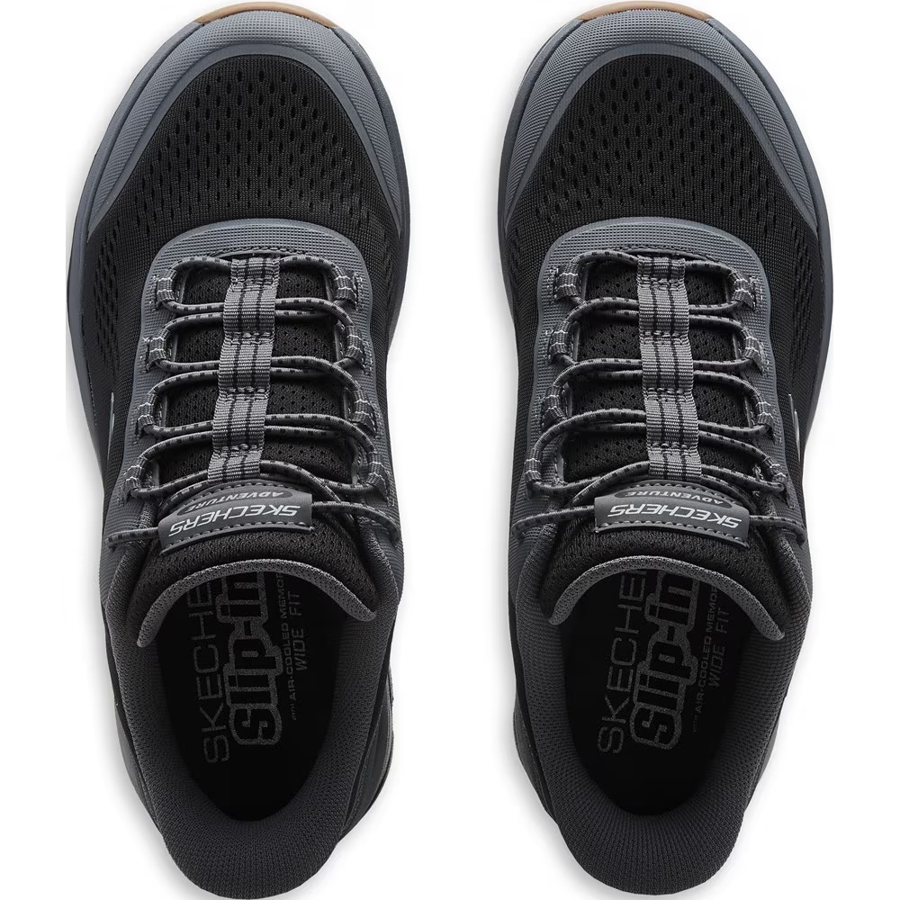Кроссовки на широкой подошве Skechers Slip-Ins glide-step, серый/черный/коричневый — фото 4
