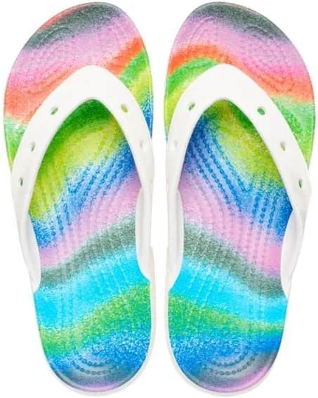 Классические вьетнамки Crocs унисекс, белый/мультиколор — фото 2