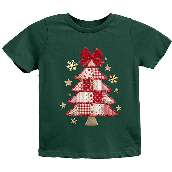 

Футболка с новогодним принтом в стиле пэчворк The Juniper Shop, Forest