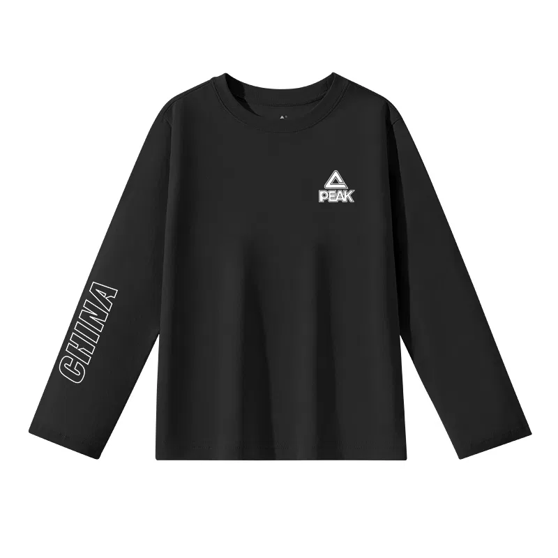 Футболка детская с принтом PEAK Black/PK Label White