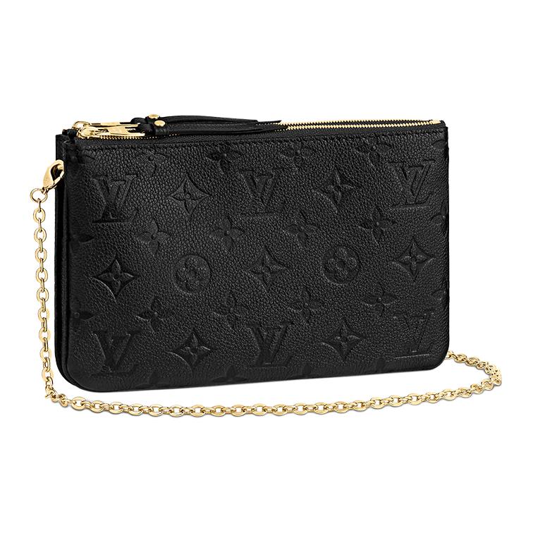 

LOUIS VUITTON Сумка-цепочка из зернистой телячьей кожи, женская, черная