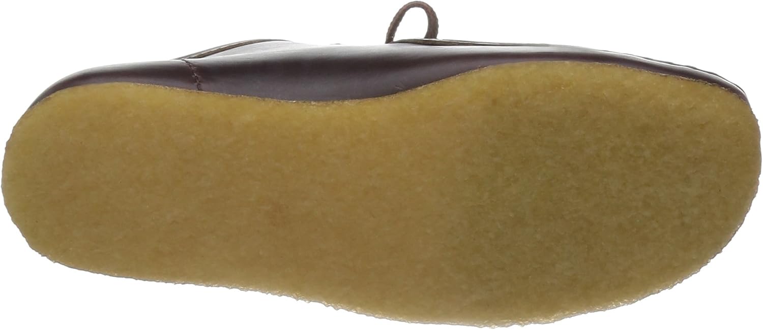 Мужские кожаные мокасины Clarks на шнуровке, бордовый — фото 4