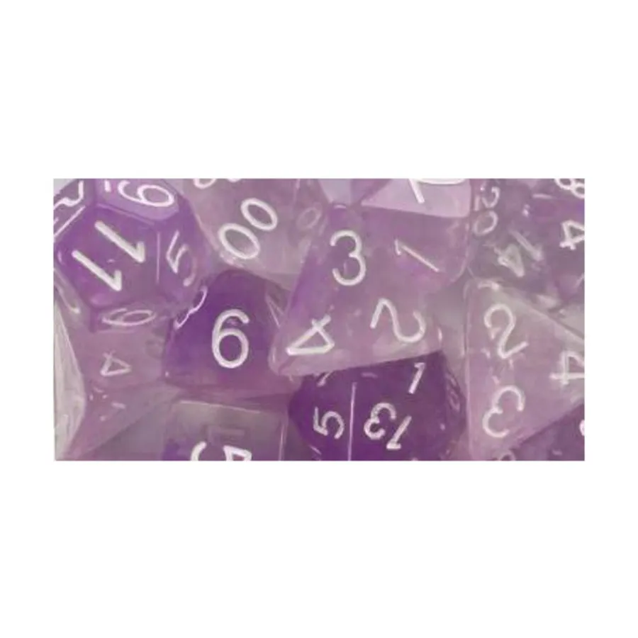 

Многогранные игральные кости — аметист с белыми цифрами (15), Game Dice - Diffusion (Role 4 Initiative)