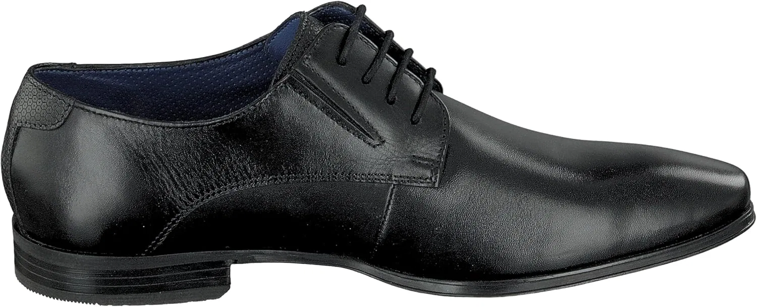 Туфли Bugatti Herren Anzugschuhe Klassischer Business Lederschuhe Derby mit Logo, Black 1000 — фото 4